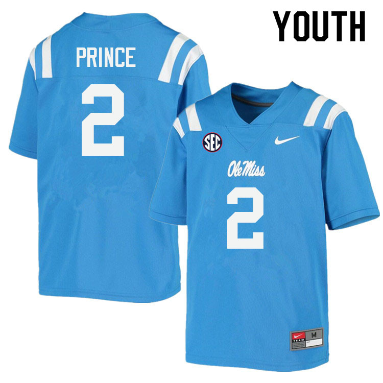 Youth #2 Deantre Prince Ole Miss Rebels College Football Jerseys Sale-Power Blue - Click Image to Close